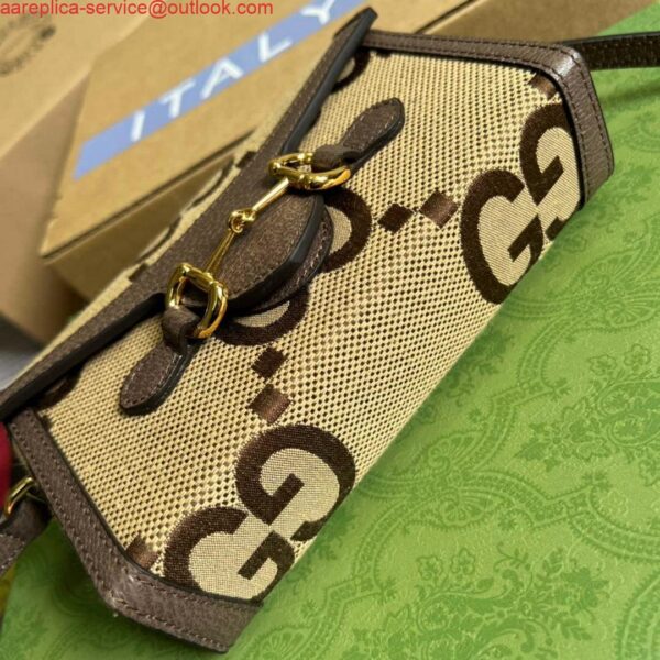 Replica Gucci 699296 Gucci Horsebit 1955 jumbo GG mini bag Brown 6