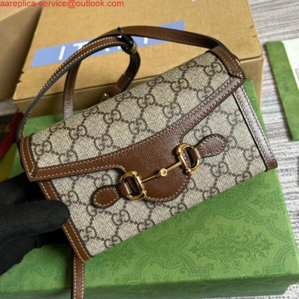 Replica Gucci 699296 Gucci Horsebit 1955 mini bag Brown 3