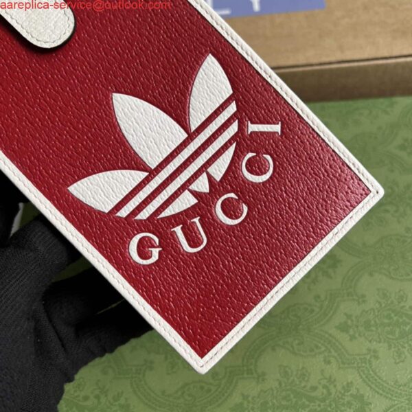 Replica Adidas x Gucci phone case 702203 Red and off-white leather 6