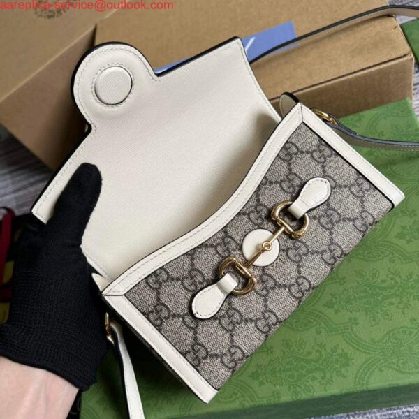 Replica Gucci 699296 Gucci Horsebit 1955 mini bag White 8