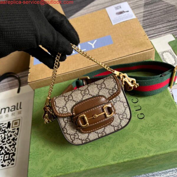 Replica Gucci 699760 Gucci Horsebit 1955 strap wallet Beige and ebony 3