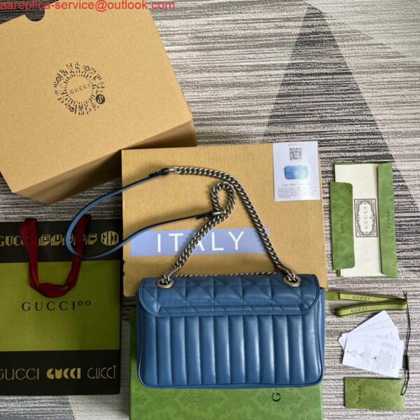 Replica Gucci 443497 GG Marmont Small Shoulder Bag Blue 3