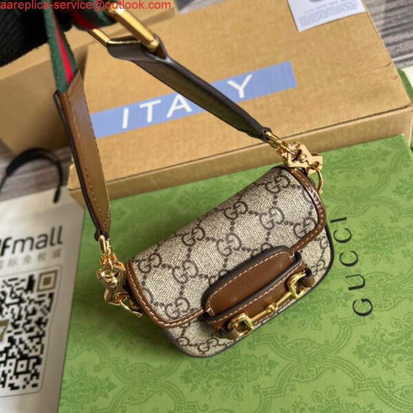 Replica Gucci 699760 Gucci Horsebit 1955 strap wallet Beige and ebony 5