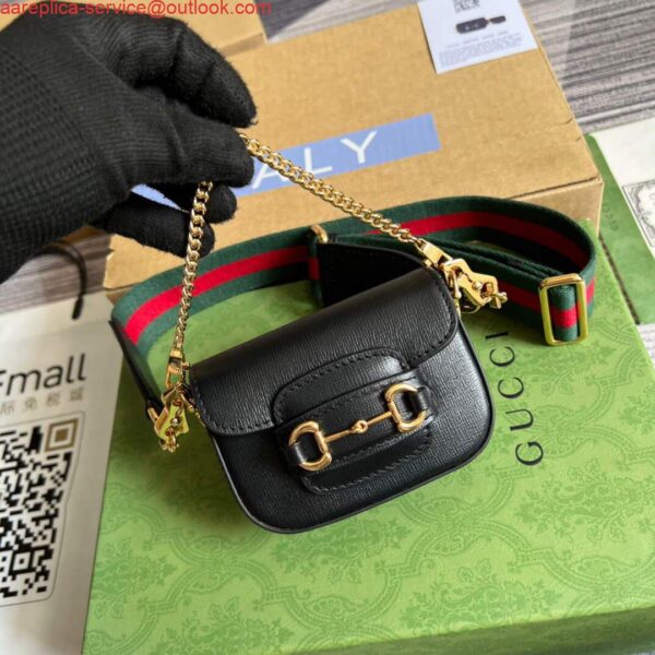 Replica Gucci 699760 Gucci Horsebit 1955 strap wallet Black 3