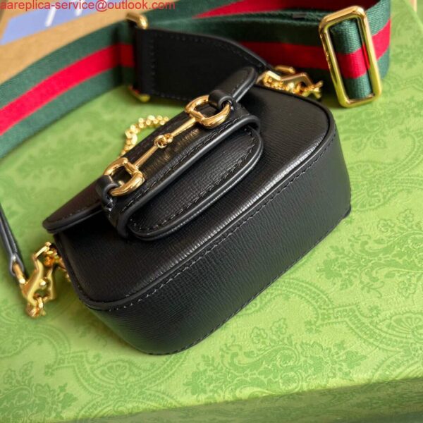 Replica Gucci 699760 Gucci Horsebit 1955 strap wallet Black 5