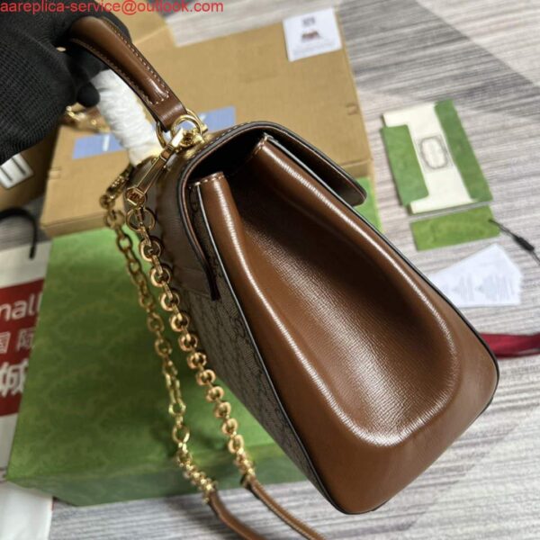 Replica Gucci 702049 Horsebit 1955 Medium Bag Beige Brown 4