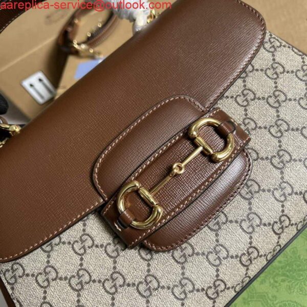 Replica Gucci 702049 Horsebit 1955 Medium Bag Beige Brown 6