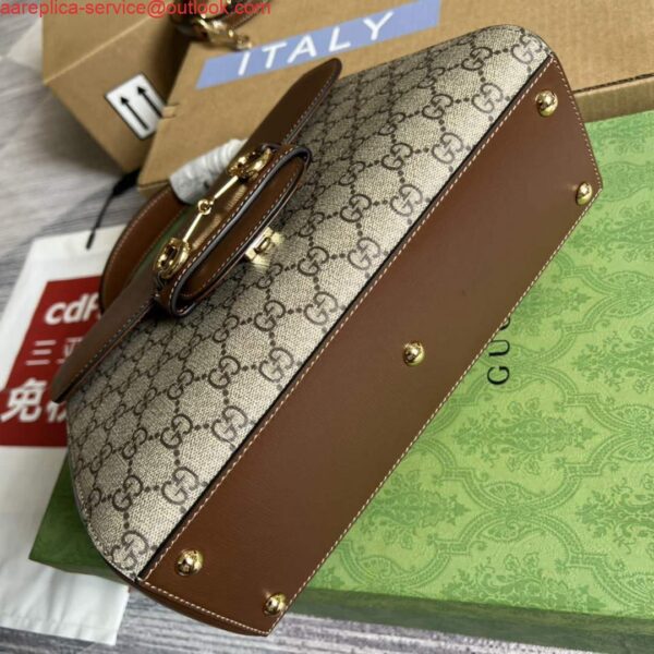 Replica Gucci 702049 Horsebit 1955 Medium Bag Beige Brown 7