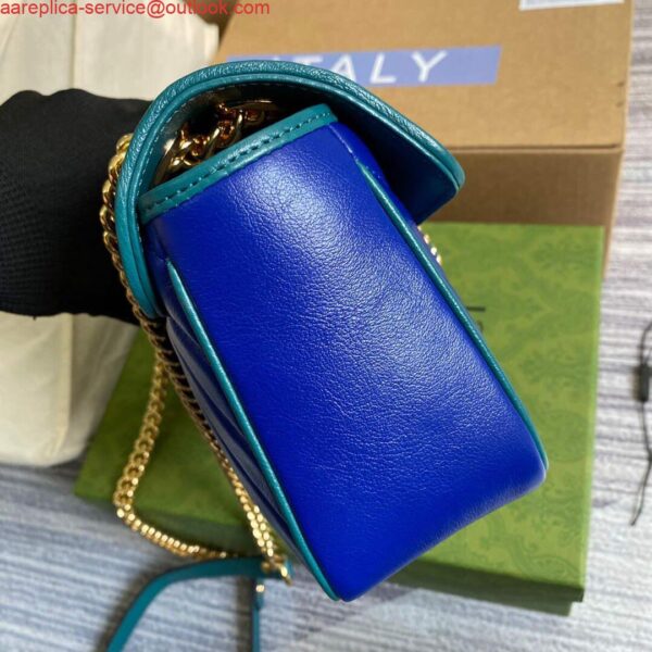 Replica Gucci 443497 GG Marmont Small Shoulder Bag Blue Green 5