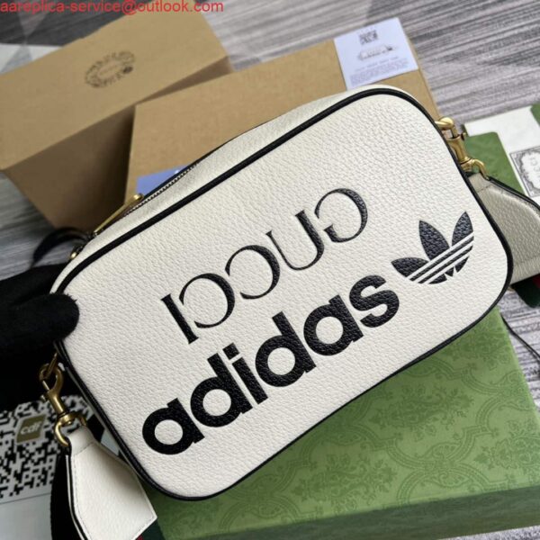 Replica Adidas x Gucci small shoulder bag 702427 White leather 3