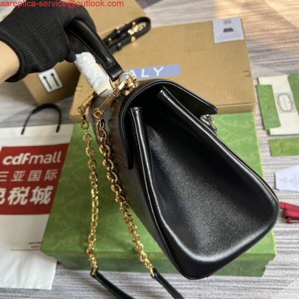 Replica Gucci 702049 Horsebit 1955 Medium Bag Black 4