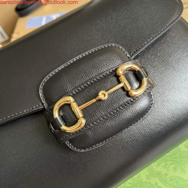 Replica Gucci 702049 Horsebit 1955 Medium Bag Black 6