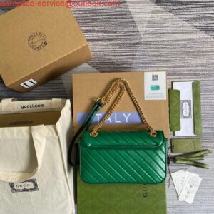 Replica Gucci 443497 GG Marmont Small Shoulder Bag Green 2