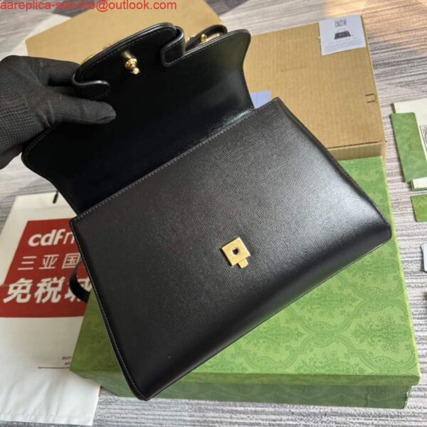 Replica Gucci 702049 Horsebit 1955 Medium Bag Black 8