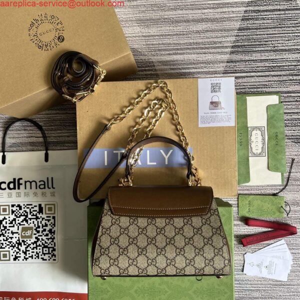 Replica Gucci 703848 Gucci Horsebit 1955 Mini Bag Beige brown 4