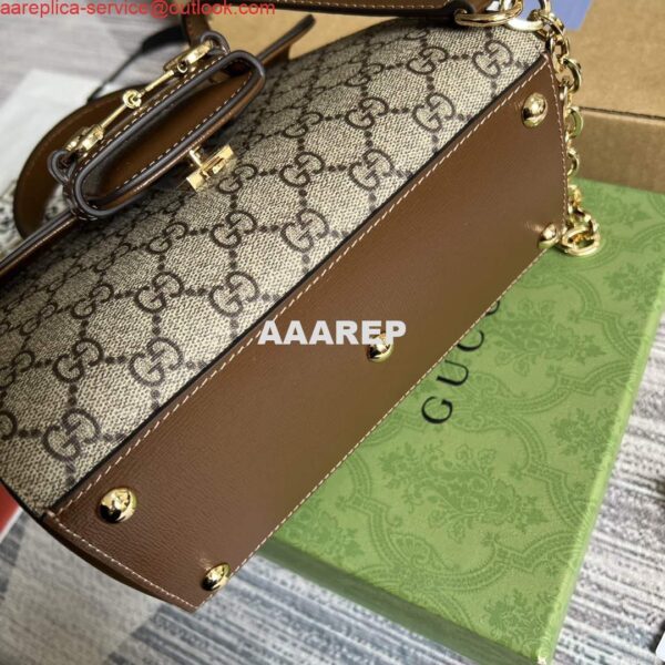 Replica Gucci 703848 Gucci Horsebit 1955 Mini Bag Beige brown 7