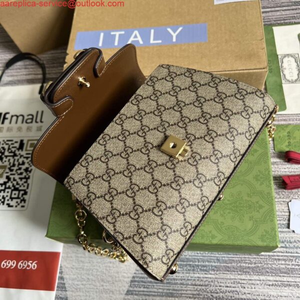 Replica Gucci 703848 Gucci Horsebit 1955 Mini Bag Beige brown 9