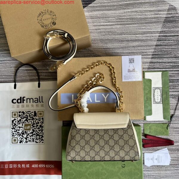 Replica Gucci 703848 Gucci Horsebit 1955 Mini Bag Beige White 4