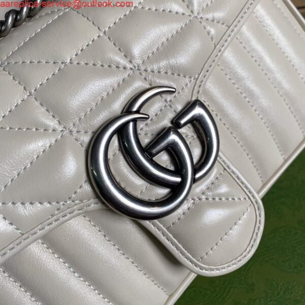 Replica Gucci 443497 GG Marmont Small Shoulder Bag White 7