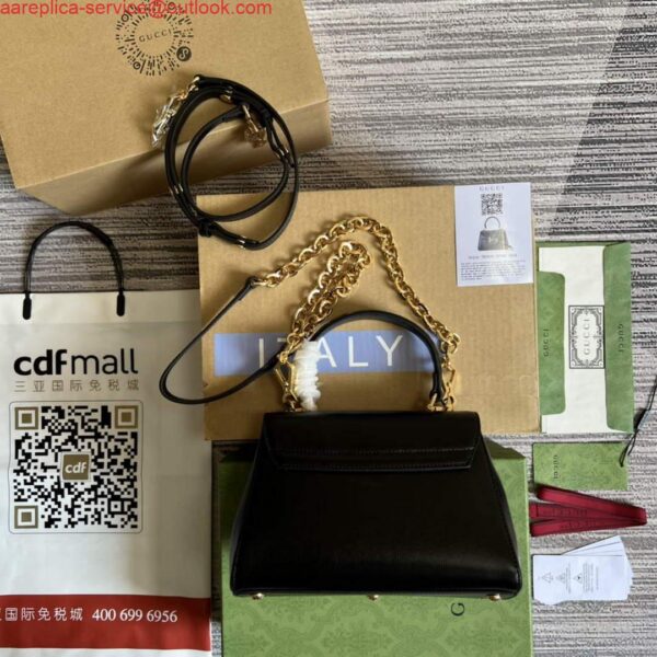 Replica Gucci 703848 Gucci Horsebit 1955 Mini Bag Black 4