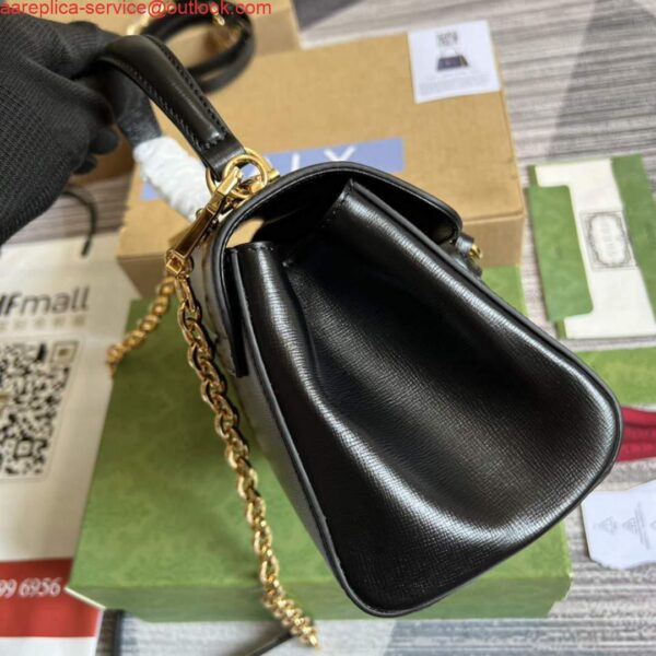 Replica Gucci 703848 Gucci Horsebit 1955 Mini Bag Black 5