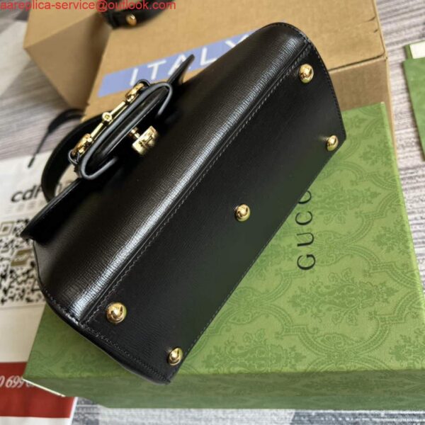 Replica Gucci 703848 Gucci Horsebit 1955 Mini Bag Black 7