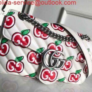 Replica Gucci 443497 GG Marmont Small Shoulder Bag White and Red