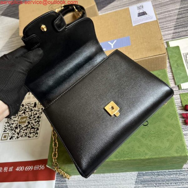 Replica Gucci 703848 Gucci Horsebit 1955 Mini Bag Black 8