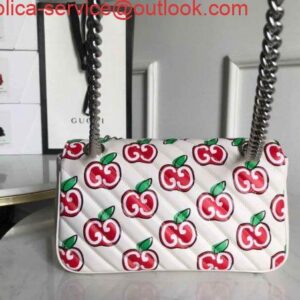 Replica Gucci 443497 GG Marmont Small Shoulder Bag White and Red 2