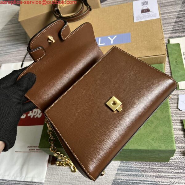 Replica Gucci 703848 Gucci Horsebit 1955 Mini Bag Brown 8