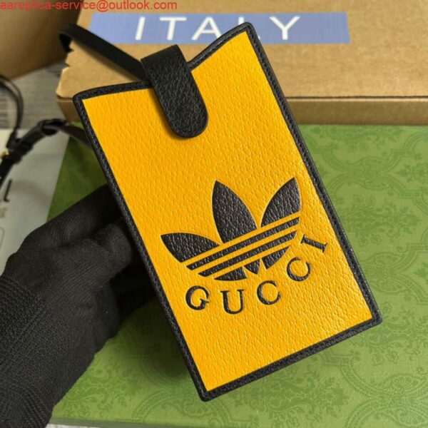 Replica Gucci 702203 Adidas x Gucci phone case Yellow 4