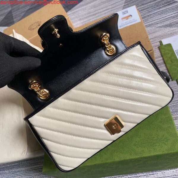 Replica Gucci 443497 GG Marmont Small Shoulder Bag Yellow White 9