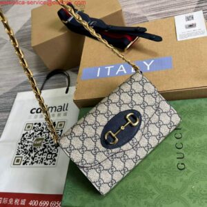 Replica Gucci 724713 Gucci Horsebit 1955 mini bag Beige and blue 2