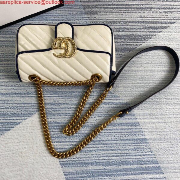 Replica Gucci 446744 GG Marmont Matelassé Mini Bag Beige 4