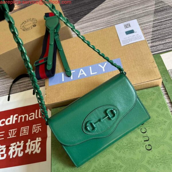 Replica Gucci 724713 Gucci Horsebit 1955 mini bag Green 6