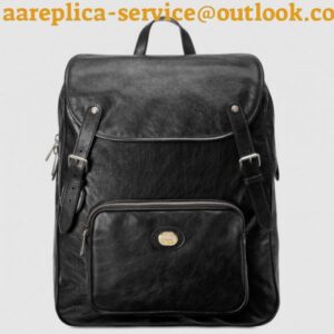 Replica Gucci Medium Backpack In Black Soft Leather