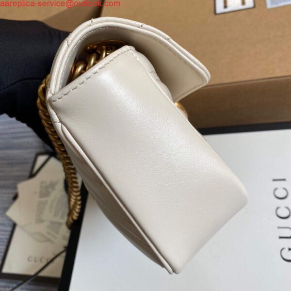 Replica Gucci 446744 GG Marmont Matelassé Mini Bag White 4