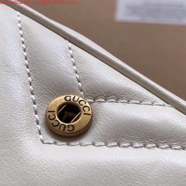 Replica Gucci 476433 GG Marmont Matelassé Leather Super Mini Bag White 8