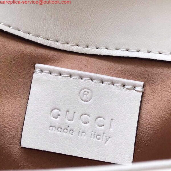 Replica Gucci 476433 GG Marmont Matelassé Leather Super Mini Bag White 10