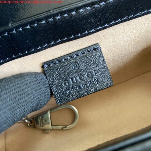 Replica Gucci 476433 GG Marmont Super Mini Bag Black 10