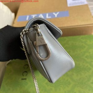 Replica Gucci 476433 GG Marmont Super Mini Bag Grey 2