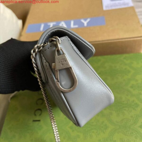 Replica Gucci 476433 GG Marmont Super Mini Bag Grey 4