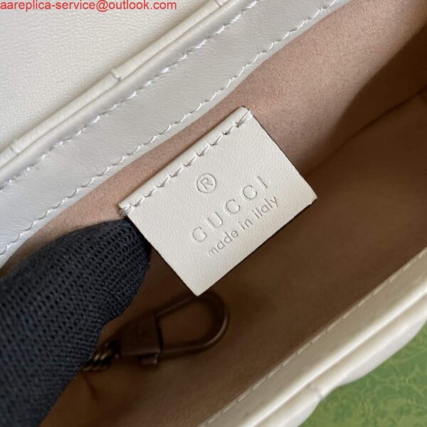 Replica Gucci 476433 GG Marmont Super Mini Bag White 10