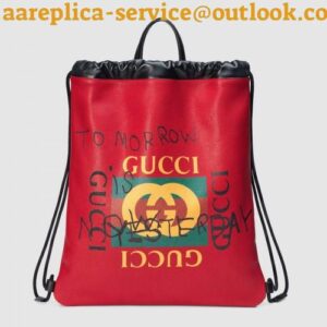 Replica Gucci Red Coco Capitan Logo Backpack