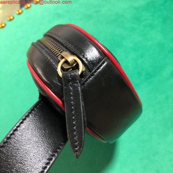 Replica Gucci 476434 GG Marmont Matelassé Leather Belt Bag Black Red 7