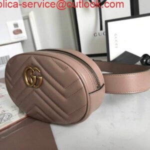 Replica Gucci 476434 GG Marmont Matelassé Leather Belt Bag Light Pink 2