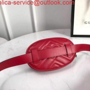 Replica Gucci 476434 GG Marmont Matelassé Leather Belt Bag Red 2