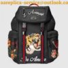 Replica Gucci soft GG supreme canvas backpack 450958 black(742402)