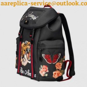 Replica GUCCI TECHPACK BACKPACK WITH EMBROIDERY BLACK TECHNO CANVAS 2