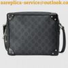 Replica Replica Gucci Trunks Messenger Bag In Black GG Embossed Perforated Leather